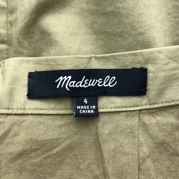 Madewell Olive Green A-line Flare Ruffle Skirt - Picture 5 of 7